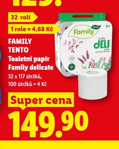 FAMILY TENTO Toaletní papír Family delicate