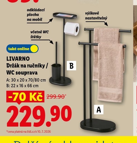 LIVARNO Držák na ručníky / WC souprava