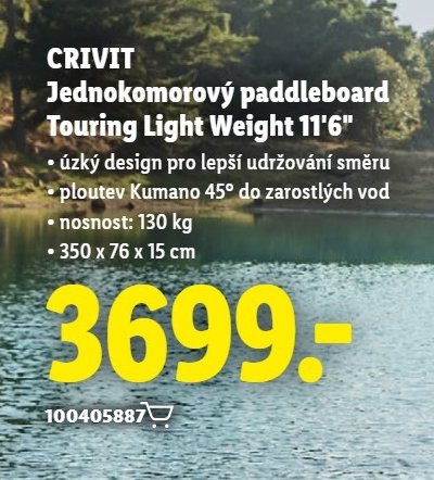 CRIVIT Jednokomorový paddleboard Touring Light Weight 11'6