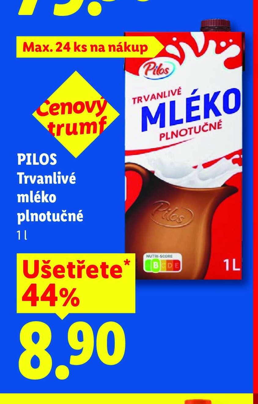 Pilos Trvanlivé mléko plnotučné