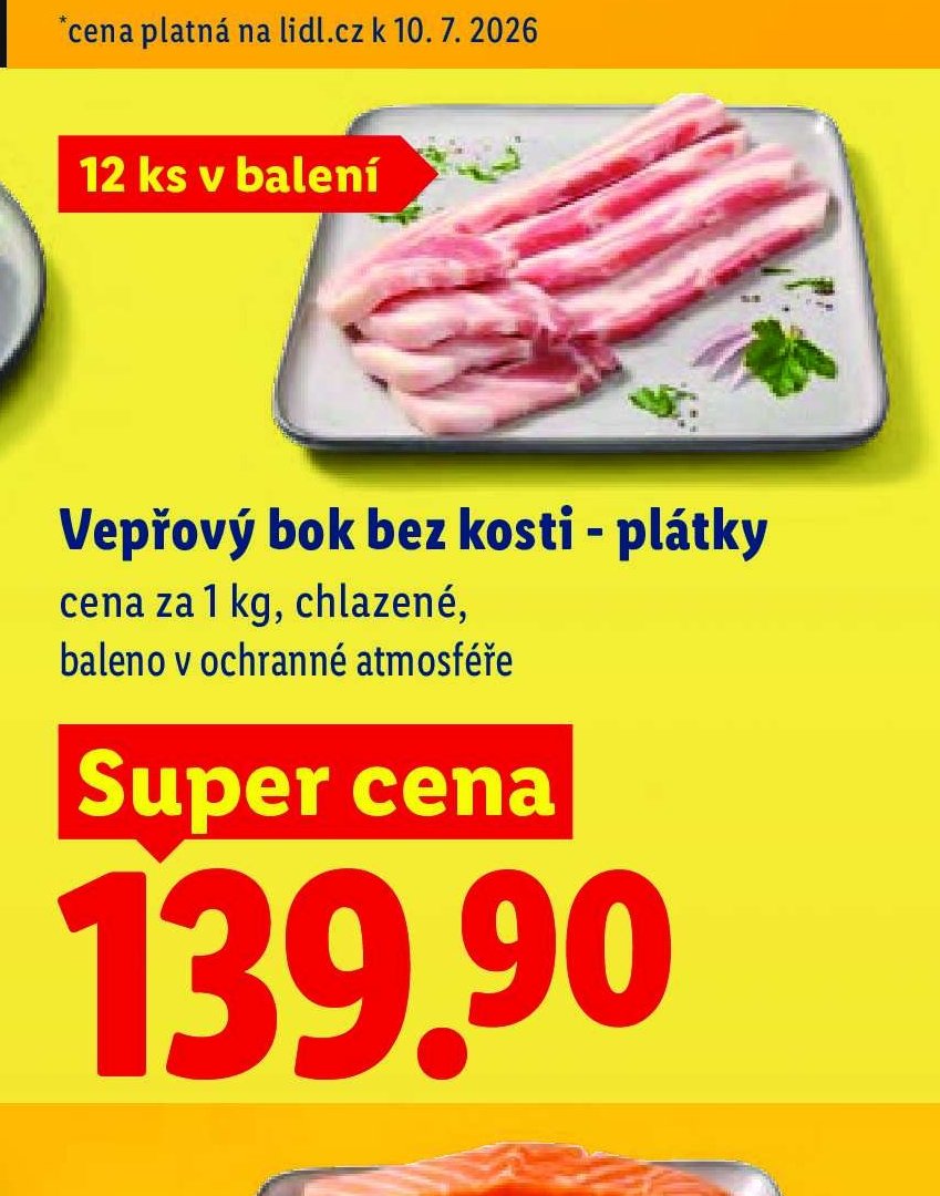 Vepřový bok bez kosti - plátky