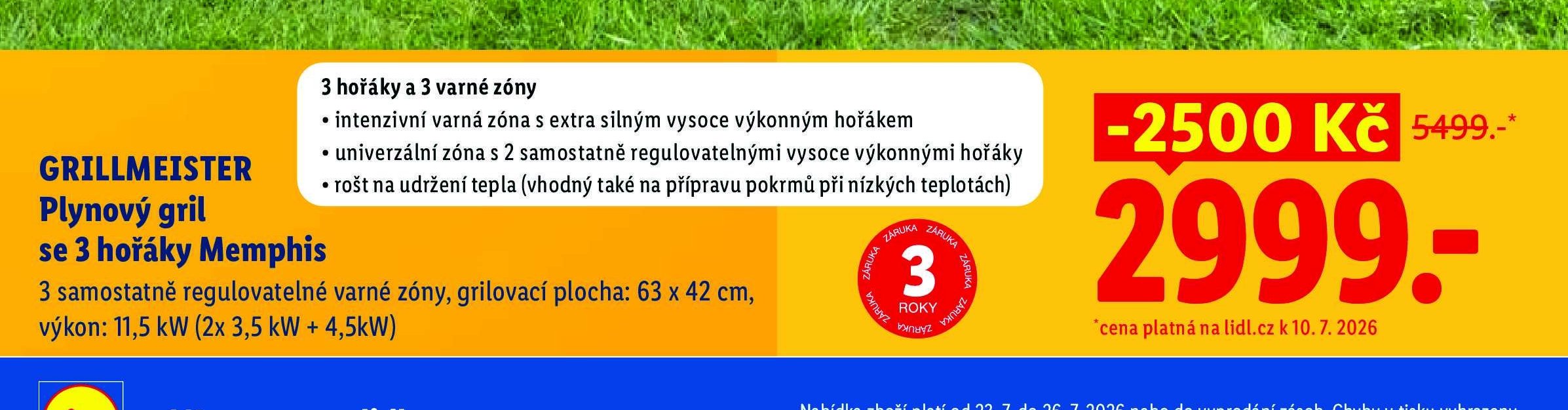 GRILLMEISTER Plynový gril se 3 hořáky Memphis