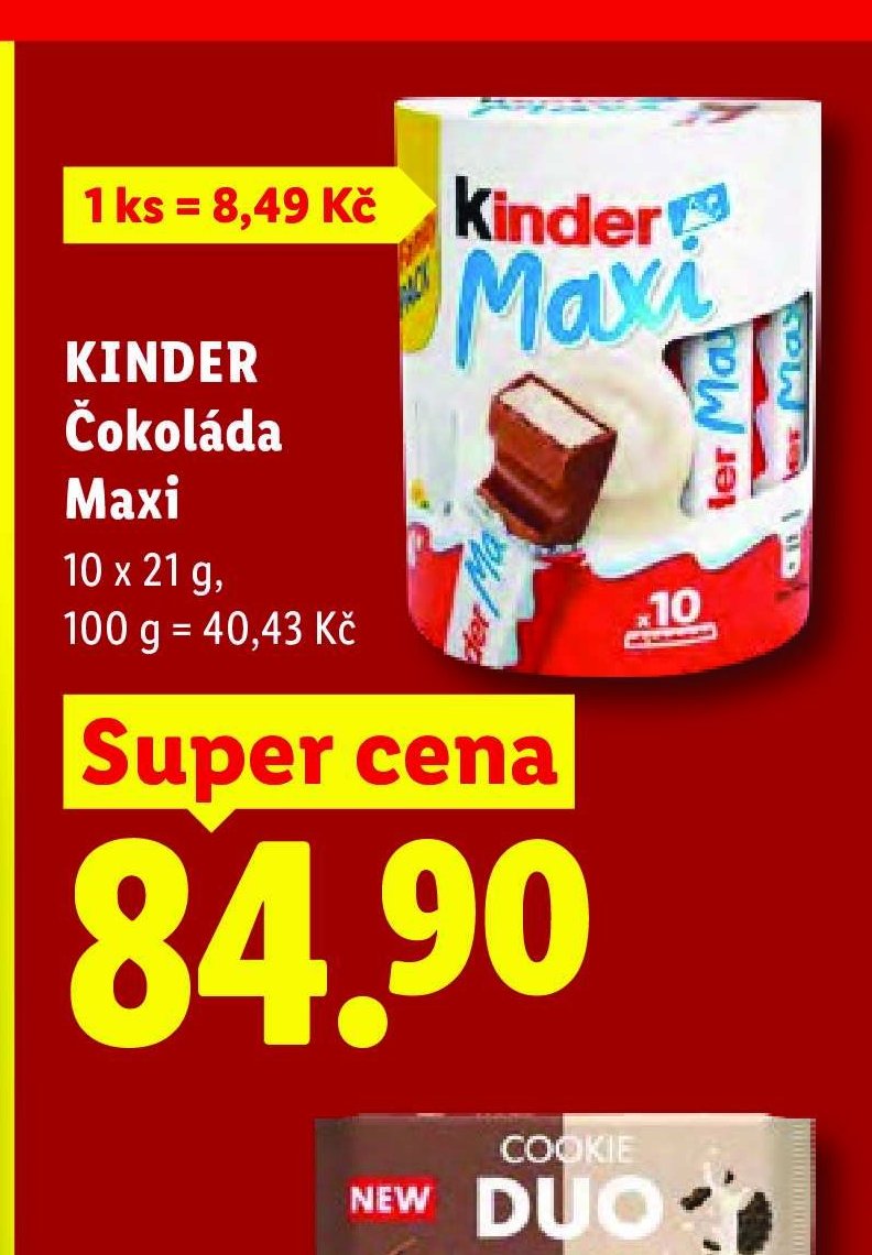 KINDER Čokoláda Maxi