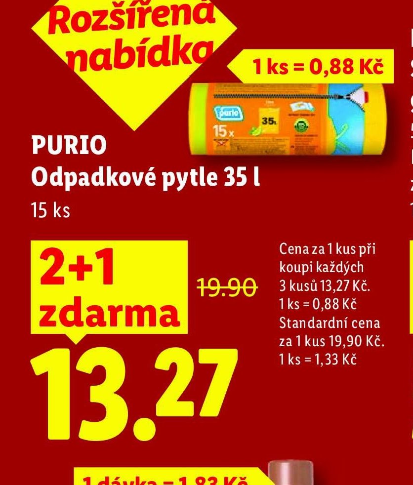 Purio Odpadkové pytle 35 l, 15 ks
