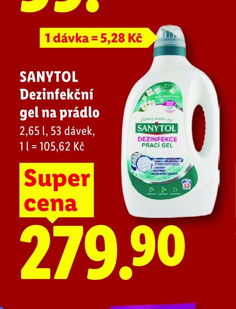 Sanytol Dezinfekční gel na prádlo, 2,65 l