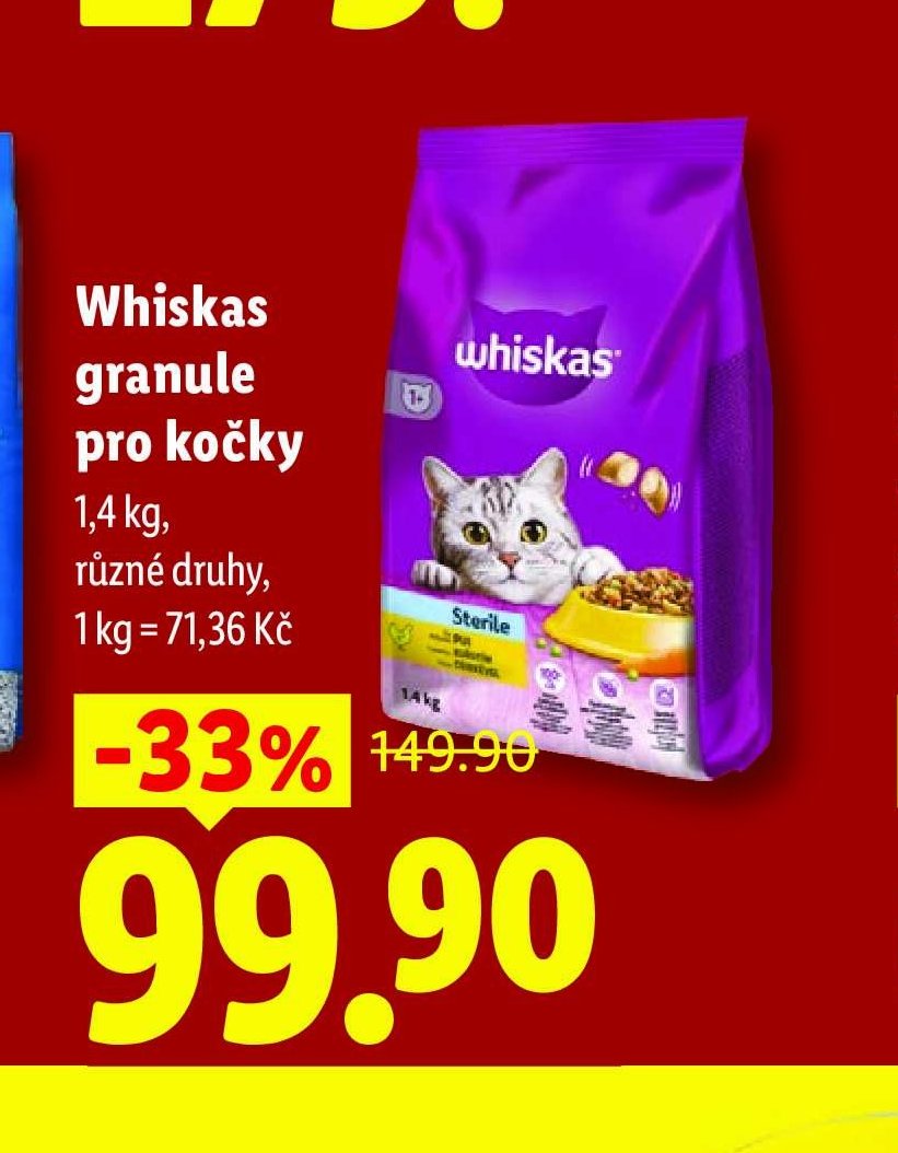 Whiskas granule pro kočky, 1,4 kg