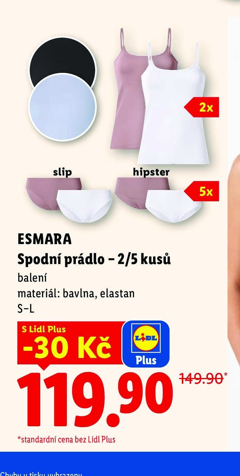Esmara Spodní prádlo – 2/5 kusů