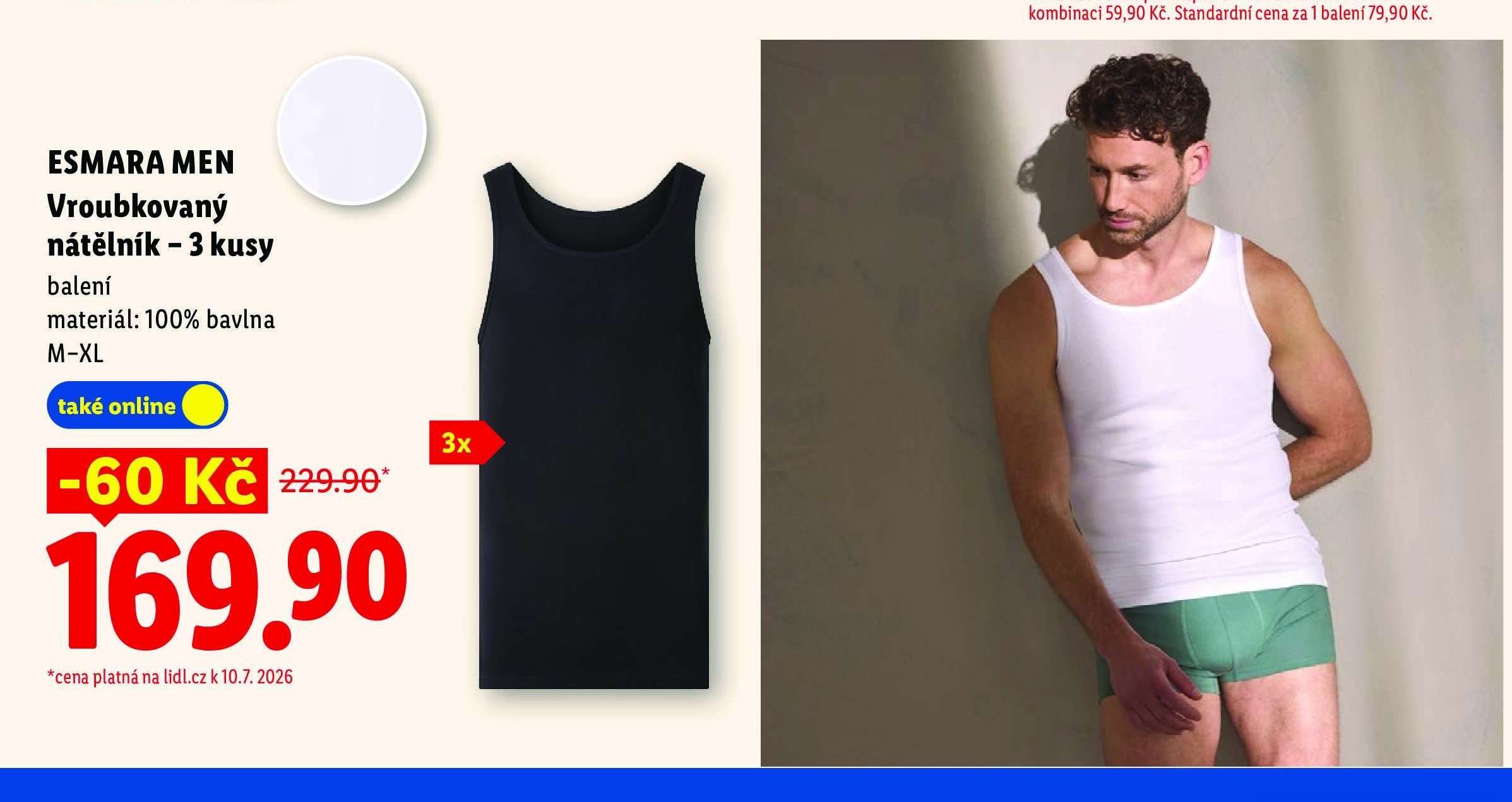 Esmara Men vroubkovaný nátělník - 3 kusy