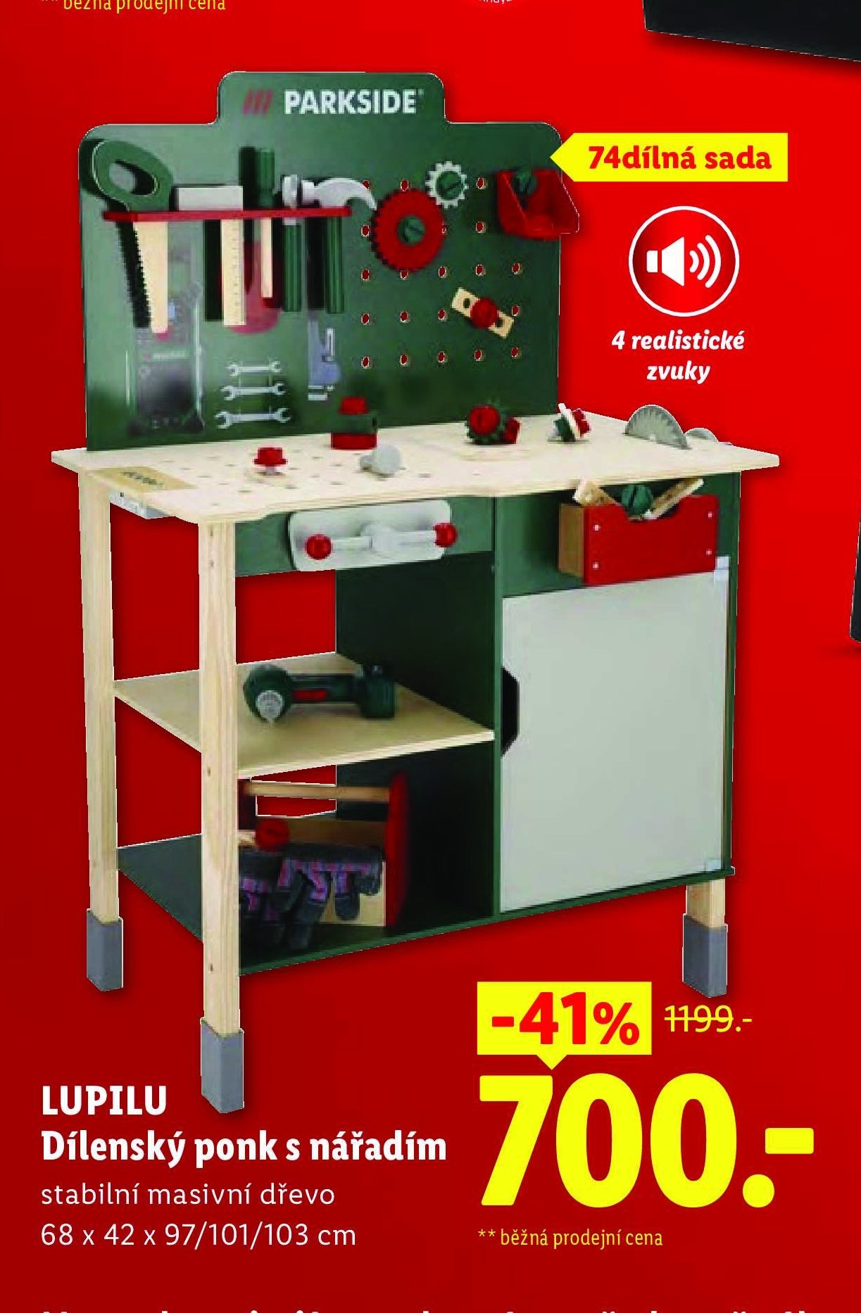 LUPILU Dílenský ponk s nářadím