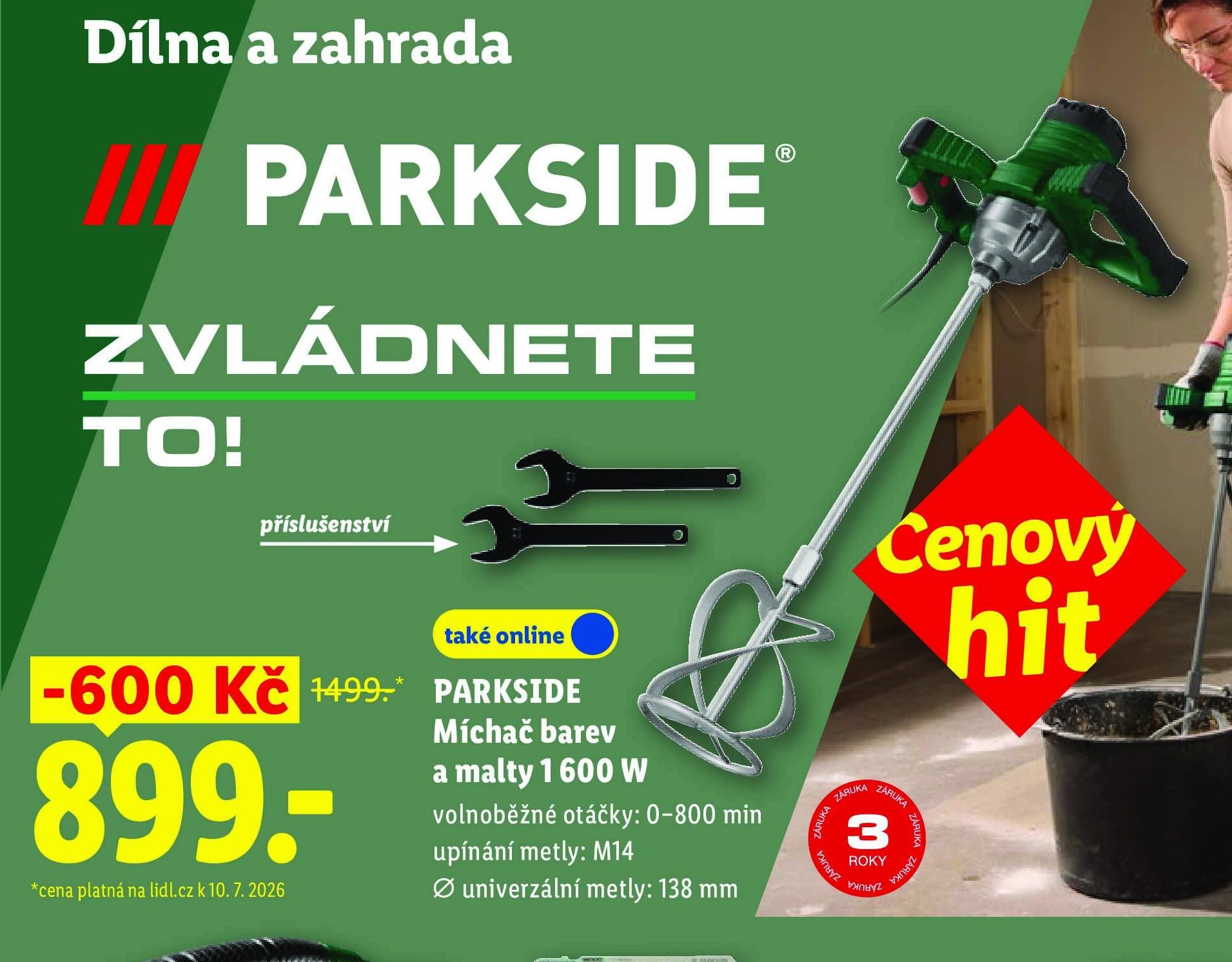 PARKSIDE Míchač barev a malty 1600 W