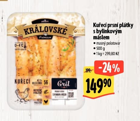 Kuřecí prsní plátky s bylinkovým máslem