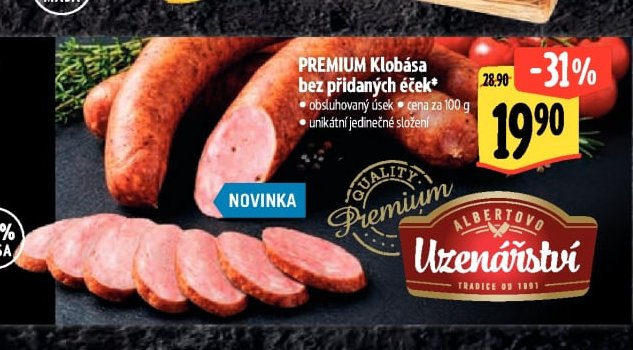 PREMIUM Klobása bez přidaných éček