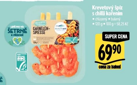 Krevetový špíz s chilli kořením