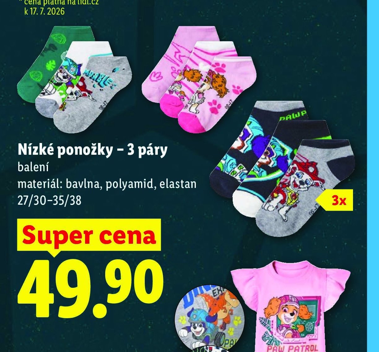 Nízké ponožky – 3 páry