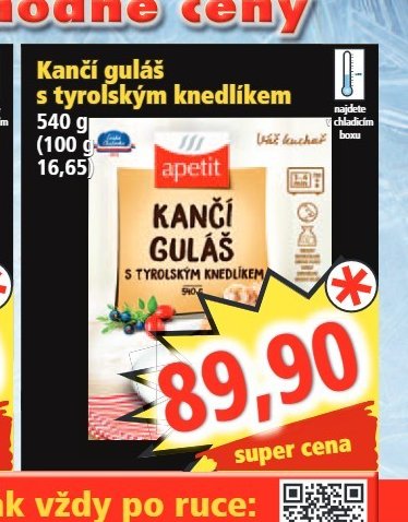 Kančí guláš s tyrolským knedlíkem
