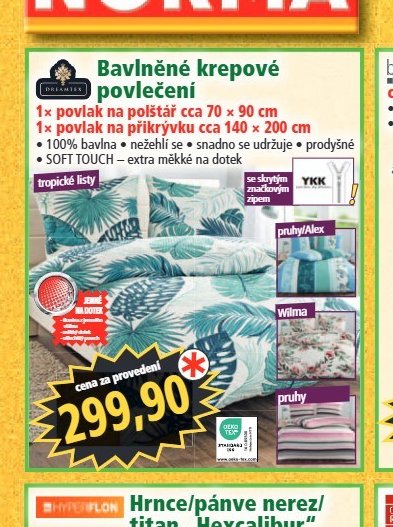 Bavlněné krepové povlečení