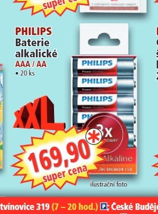 PHILIPS Baterie alkalické AAA / AA