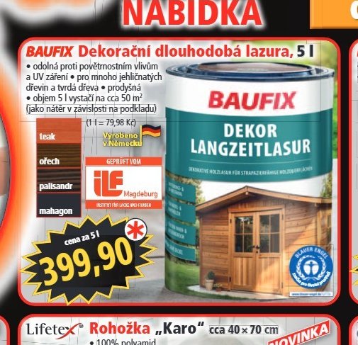 BAUFIX Dekorační dlouhodobá lazura 5 l