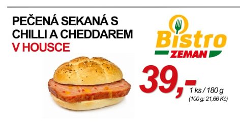 PEČENÁ SEKANÁ S CHILLI A CHEDDAREM V HOUSCE - ZEMAN maso - uzeniny aktualniletaky.eu