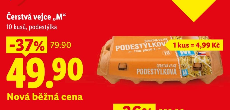 Čerstvá vejce „M“ 10 kusů, podestýlka
