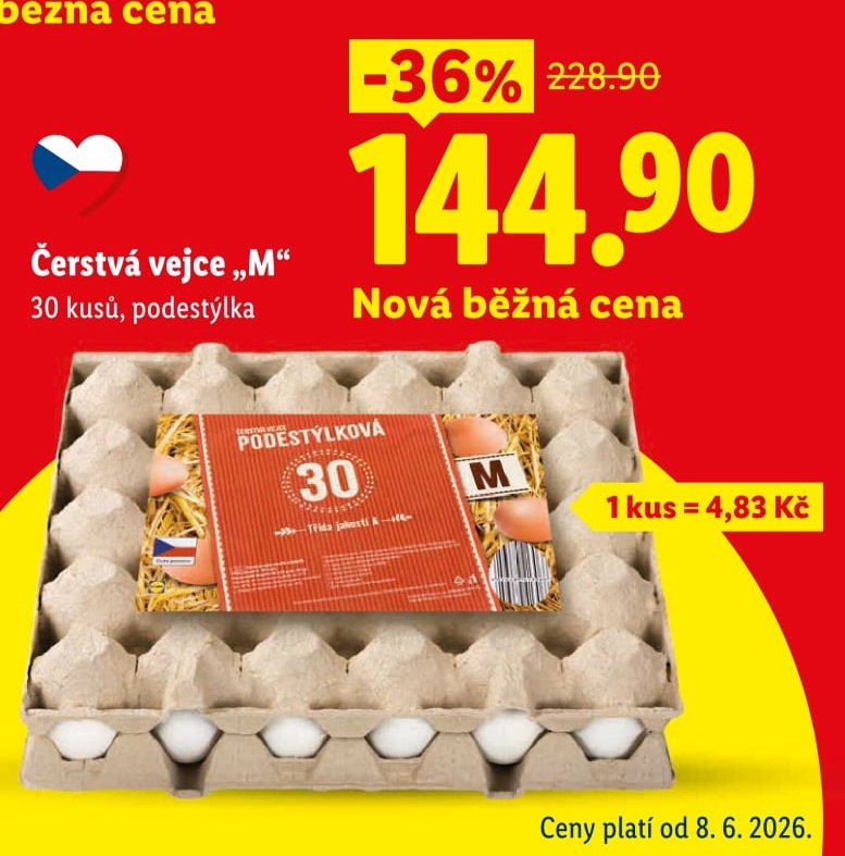 Čerstvá vejce „M“ 30 kusů, podestýlka