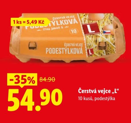 Čerstvá vejce „L“ 10 kusů, podestýlka