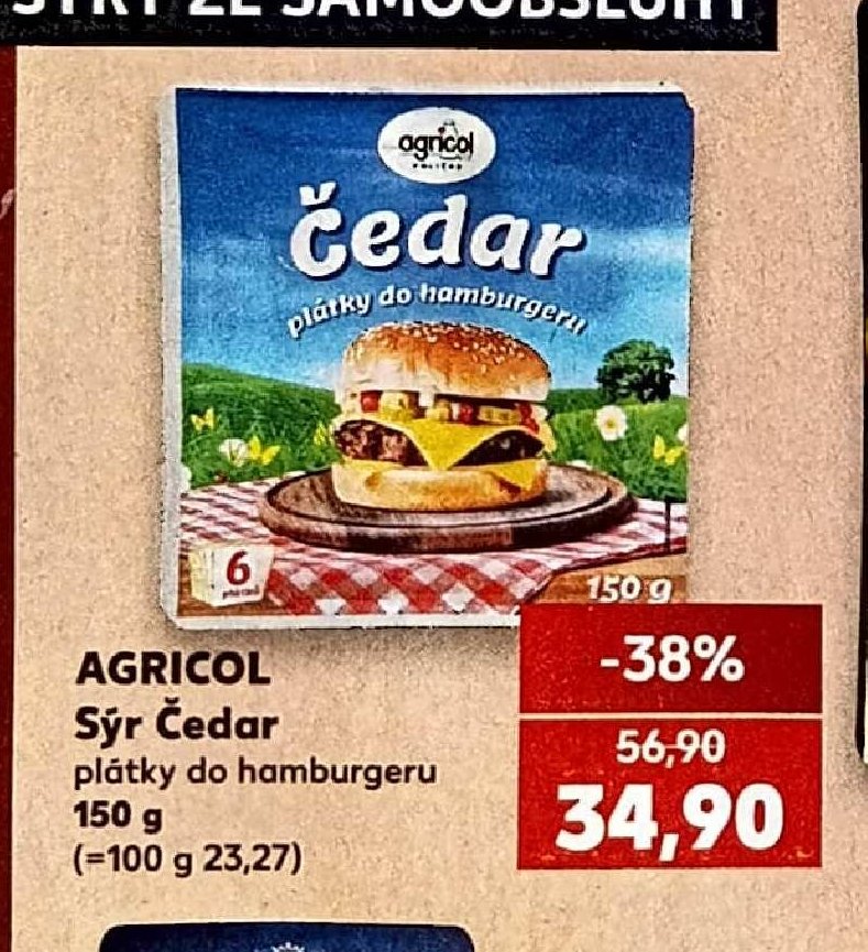 AGRICOL Sýr Čedar plátky do hamburgeru - Kaufland aktualniletaky.eu