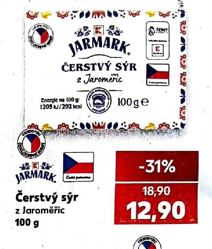 Jarmark Čerstvý sýr z Jaroměřic 100 g - Kaufland aktualniletaky.eu