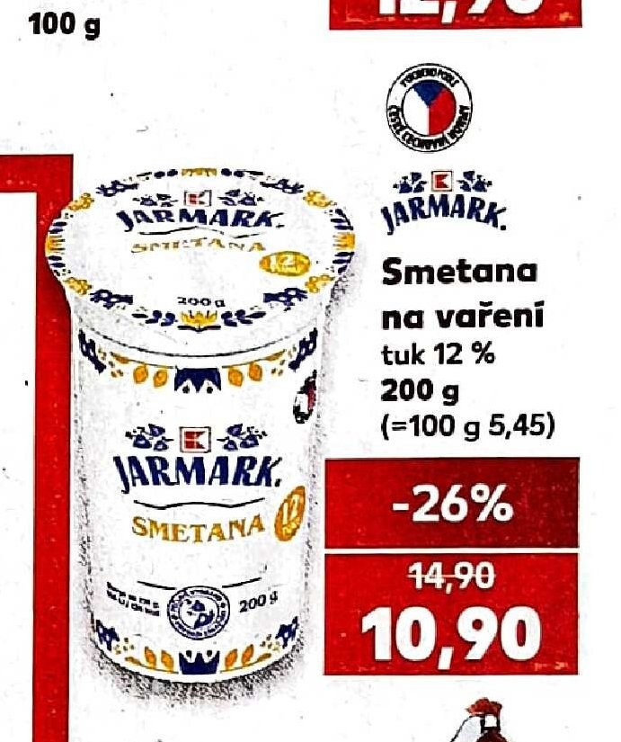 Jarmark Smetana na vaření 12% 200 g - Kaufland aktualniletaky.eu