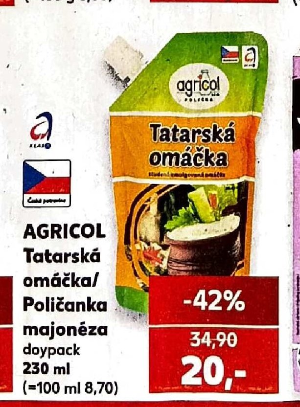 Agricol Tatarská omáčka / Poličanka majonéza - Kaufland aktualniletaky.eu
