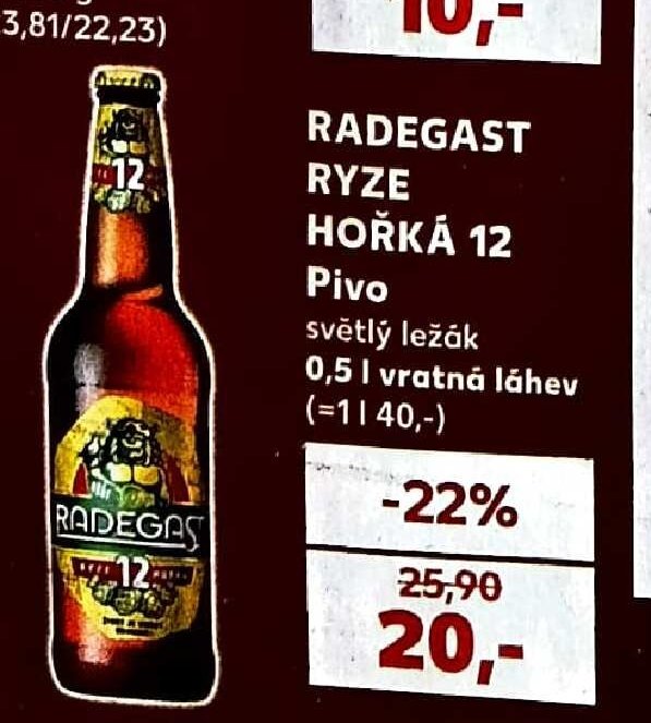 Radegast Ryze hořká 12 Pivo - Kaufland aktualniletaky.eu