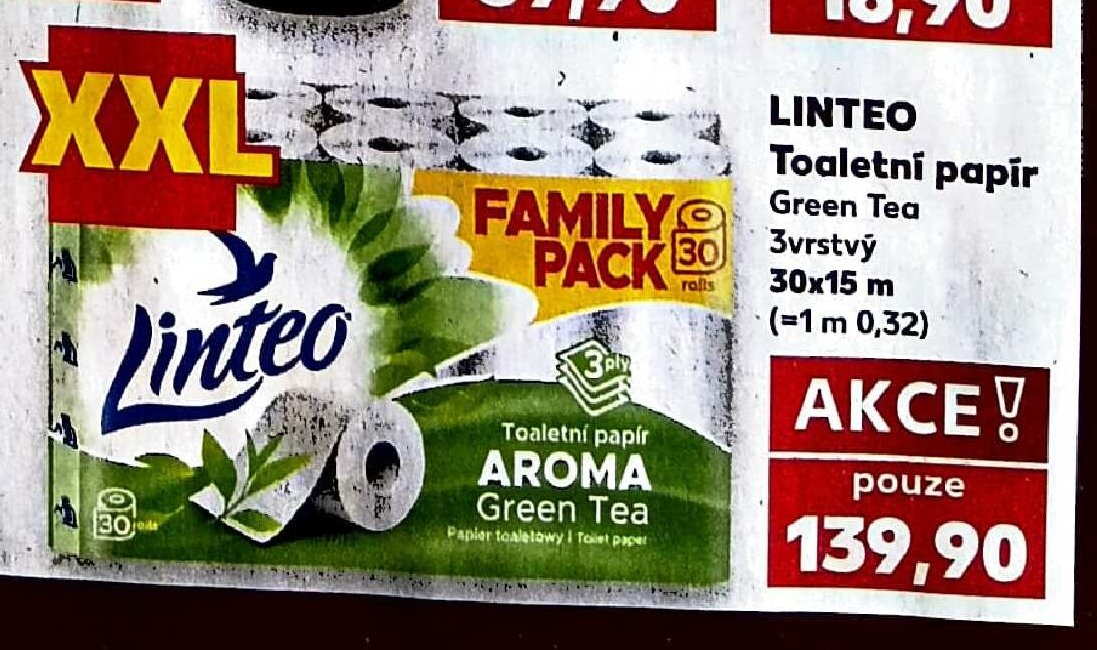 Linteo Toaletní papír Green Tea - Kaufland aktualniletaky.eu