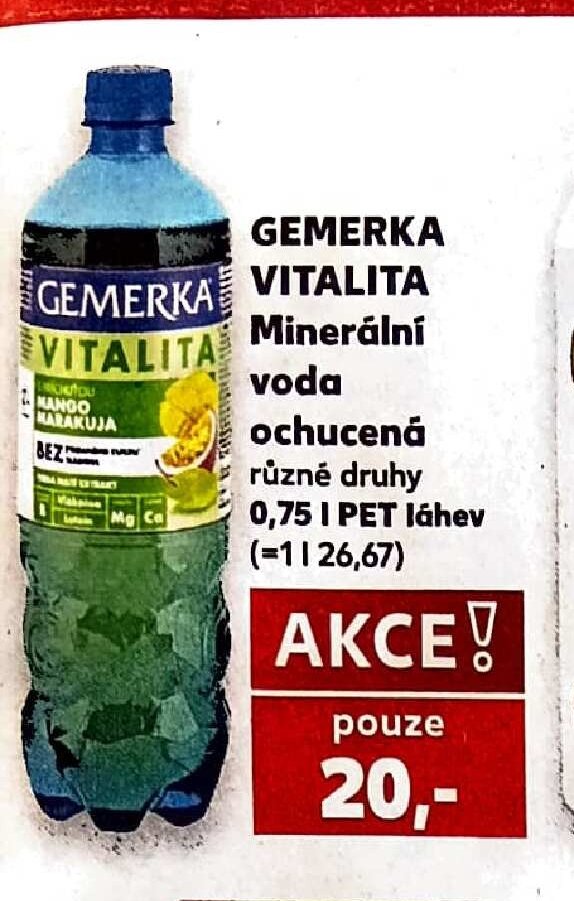 Gemerka Vitalita minerální voda ochucená - Kaufland aktualniletaky.eu