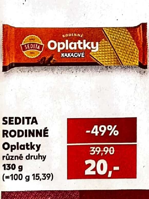 Sedita Rodinné oplatky - Kaufland aktualniletaky.eu