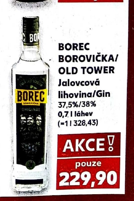 Borec Borovička/Old Tower Jalovcová lihovina/Gin - Kaufland aktualniletaky.eu