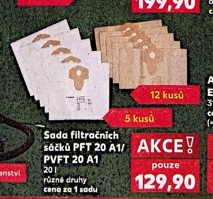 Sada filtračních sáčků PFT 20 A1/ PVFT 20 A1 - Kaufland aktualniletaky.eu