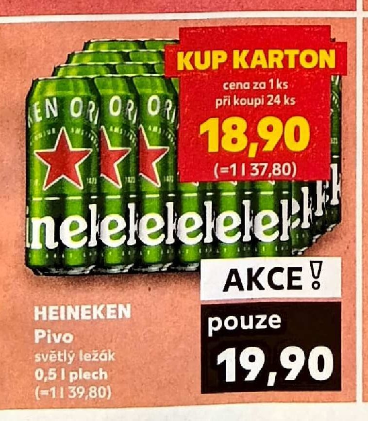 HEINEKEN Pivo světlý ležák - Kaufland aktualniletaky.eu
