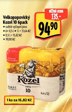 Velkopopovický Kozel 10 6pack