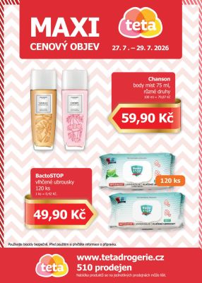 aktuální leták Teta drogerie 27.7.2026-29.7.2026