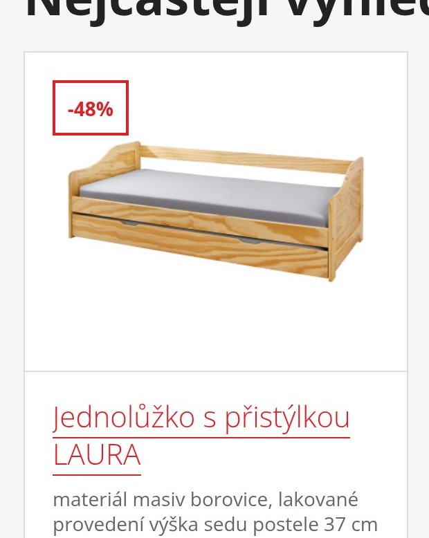 Jednolůžko s přistýlkou LAURA