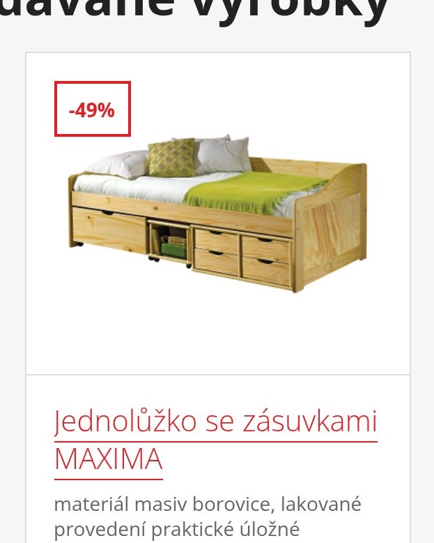Jednolůžko se zásuvkami MAXIMA