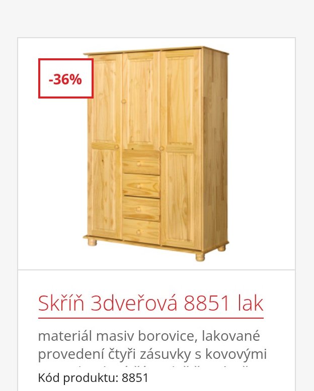 Skříň 3dveřová 8851 lak