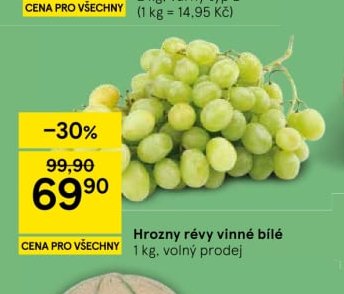 Hrozny révy vinné bílé 1 kg