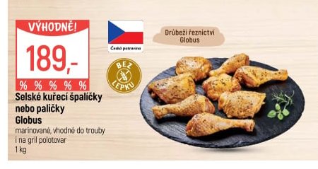 Selské kuřecí špaličky nebo paličky Globus