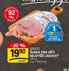 LE&CO ŠUNKA PRO DĚTI NEJVYŠŠÍ JAKOSTI