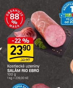 Kostlecké uzeniny SALÁM RIO EBRO