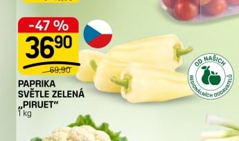 Paprika světle zelená „Piruet“