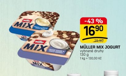 MÜLLER MIX JOGURT vybrané druhy 130 g - FLOP TOP aktualniletaky.eu