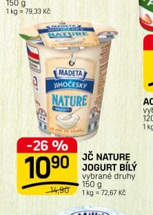 JČ NATURE JOGURT BÍLÝ vybrané druhy 150 g - FLOP TOP aktualniletaky.eu