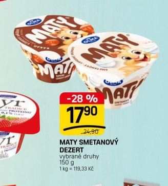 MATY SMETANOVÝ DEZERT vybrané druhy 150 g - FLOP TOP aktualniletaky.eu